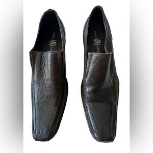 Rock & Republic Mens Leather Loafers Brown Size 13